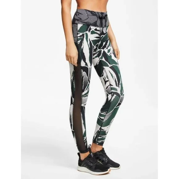 Adidas Leggings M High Rise 7/8 Believe This Green Black Mesh - Picture 2 of 15